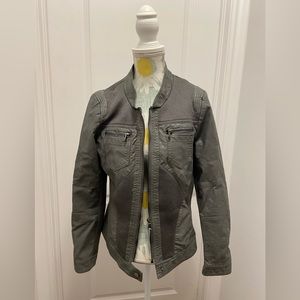 NWOT Grey Leather Jacket
